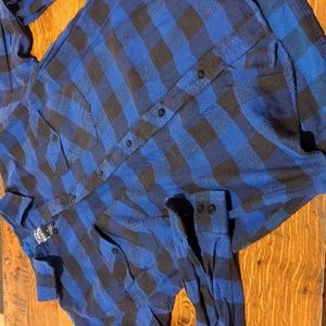 Men's Casual Country buffalo plaid flannel button down shirt